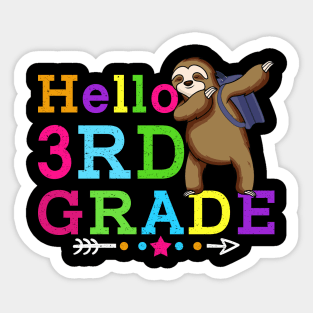 Sloth Hello 3rd Grade Teachers Kids Back to school Gifts Sticker